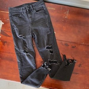 American eagle super hi rise jegging crop long